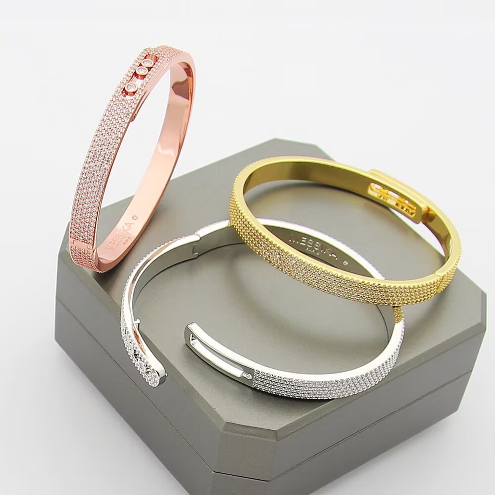 [Vicky]Move Noa Full Pavé Diamond Bangle Bracelet