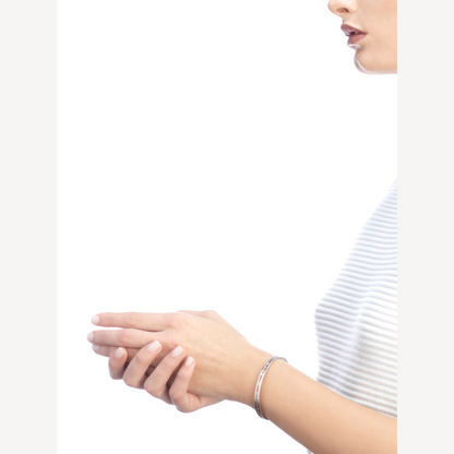[Vicky]ZERO 1 SPIRAL LOGO SILVER BRACELET