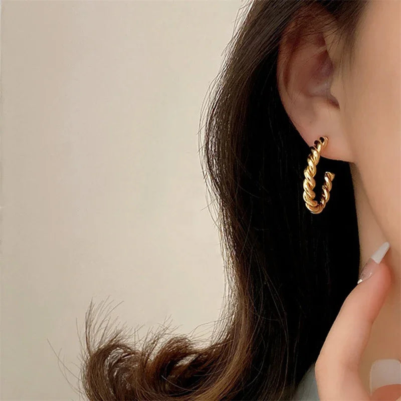 [Royal&Vicky]Gigi Twist Goldohrringe