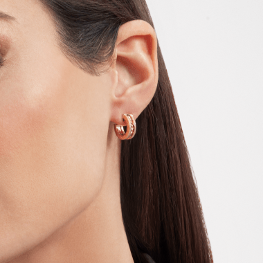 [Vicky]ZERO 1 ROCK GOLD EARRINGS WITH STUDDED SPIRAL AND PAVED DIAMONDS