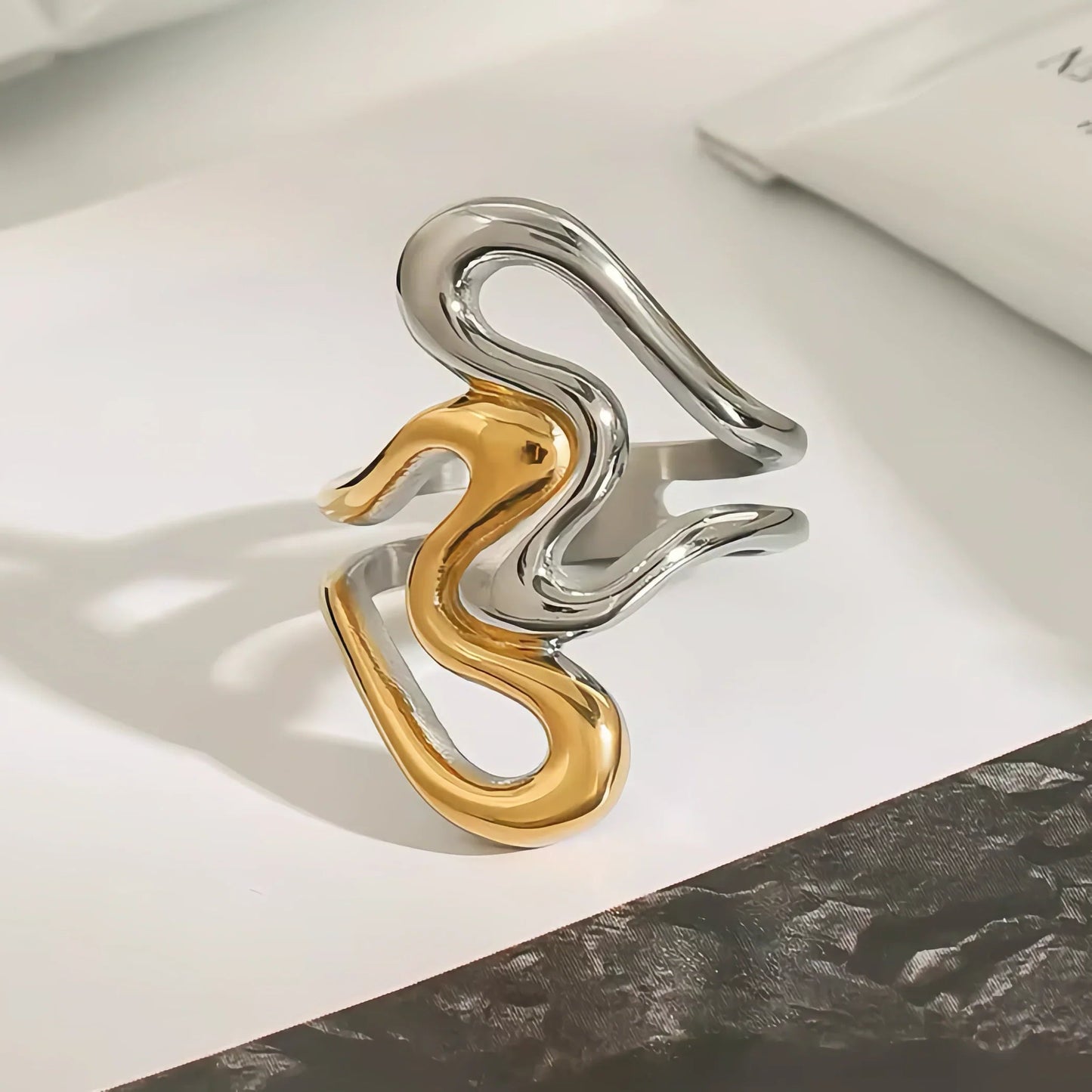 [Royal Vicky]Corina Abstract Gold Ring