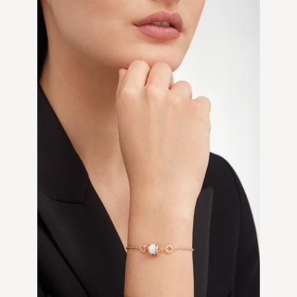 [Vicky]ZERO 1 SOFT PINK GOLD AND WHITE CERAMIC BRACELET