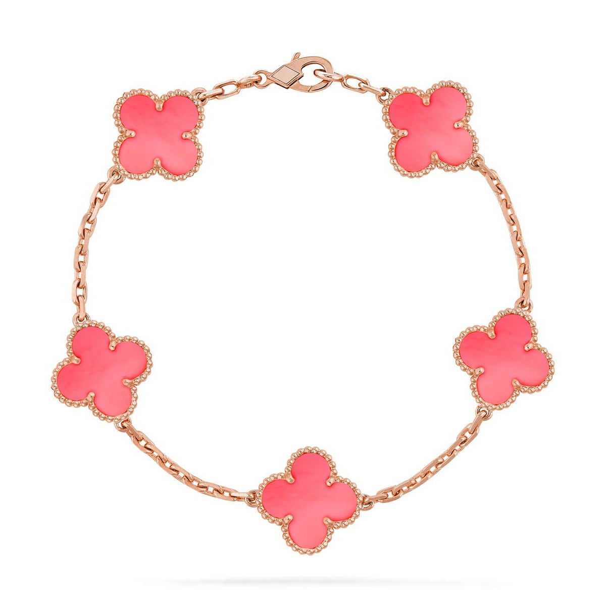 [Vicky] CLOVER 5 MOTIFS  PINK MOP BRACELET COLLECTION