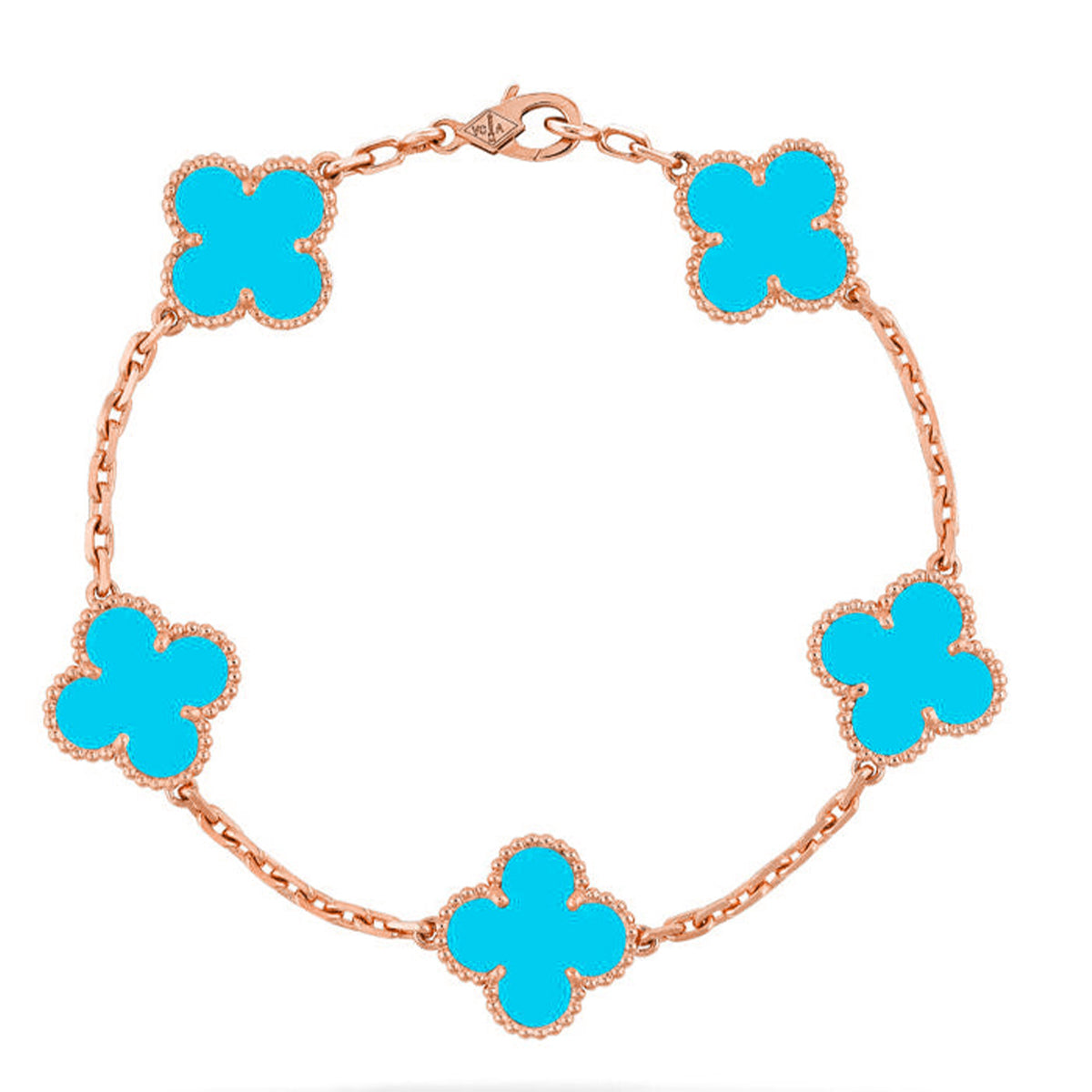 [Vicky] CLOVER 5 MOTIF TURQUOISE BRACELET COLLECTION