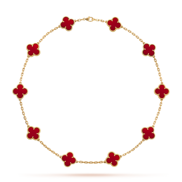 [Royal&Vicky]CLOVER 10 MOTIFS CARNELIAN NECKLACE