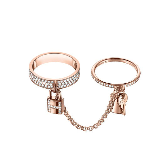 [Vicky]HM KELLY CLOCHETTE DOPPELRING MIT DIAMANTEN