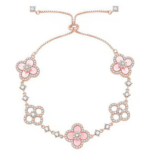 [Vicky ]CLOVER 5 MOTIF PINK BLUE RED WHITE BRACELET