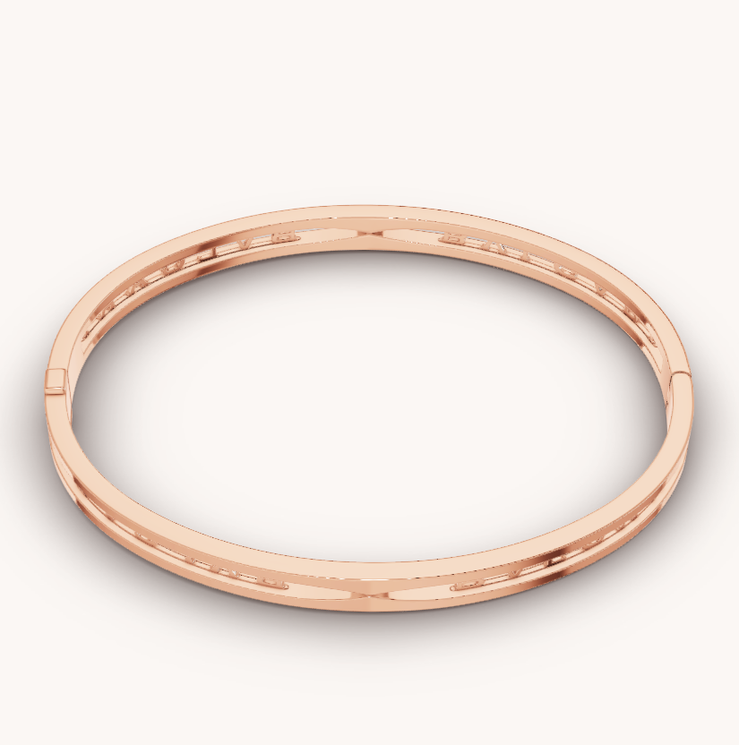 [Vicky]ZERO 1 SPIRAL LOGO PINK GOLD BRACELET