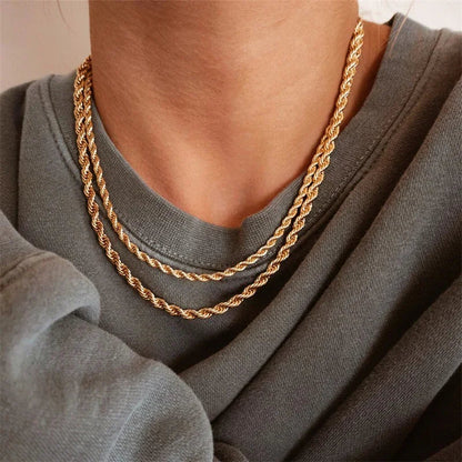 [Royal Vicky]Bianca Rope Chain Gold Necklace