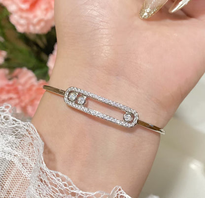 [Vicky]Move Pavé Diamond Bangle Bracelet M