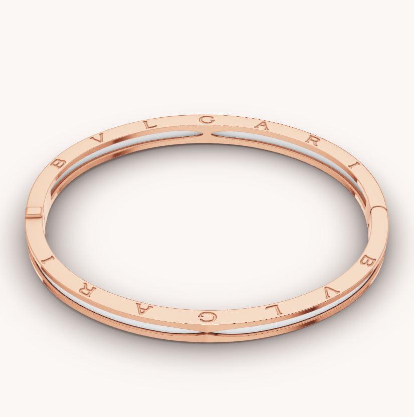 [Vicky]ZERO 1 PINK GOLD WITH WHITE CERAMIC BRACELET