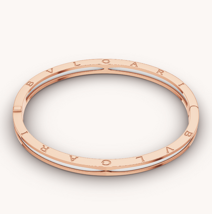[Vicky]ZERO 1 PINK GOLD WITH WHITE CERAMIC BRACELET