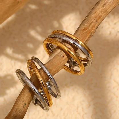 [Royal Vicky]Jessica Two-Tone Ring Stack