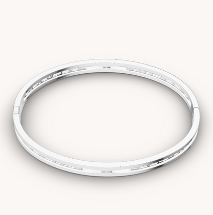[Vicky]ZERO 1 SPIRAL LOGO SILVER BRACELET