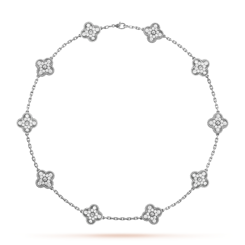 [Royal&Vicky]CLOVER 10 MOTIFS DIAMOND NECKLACE