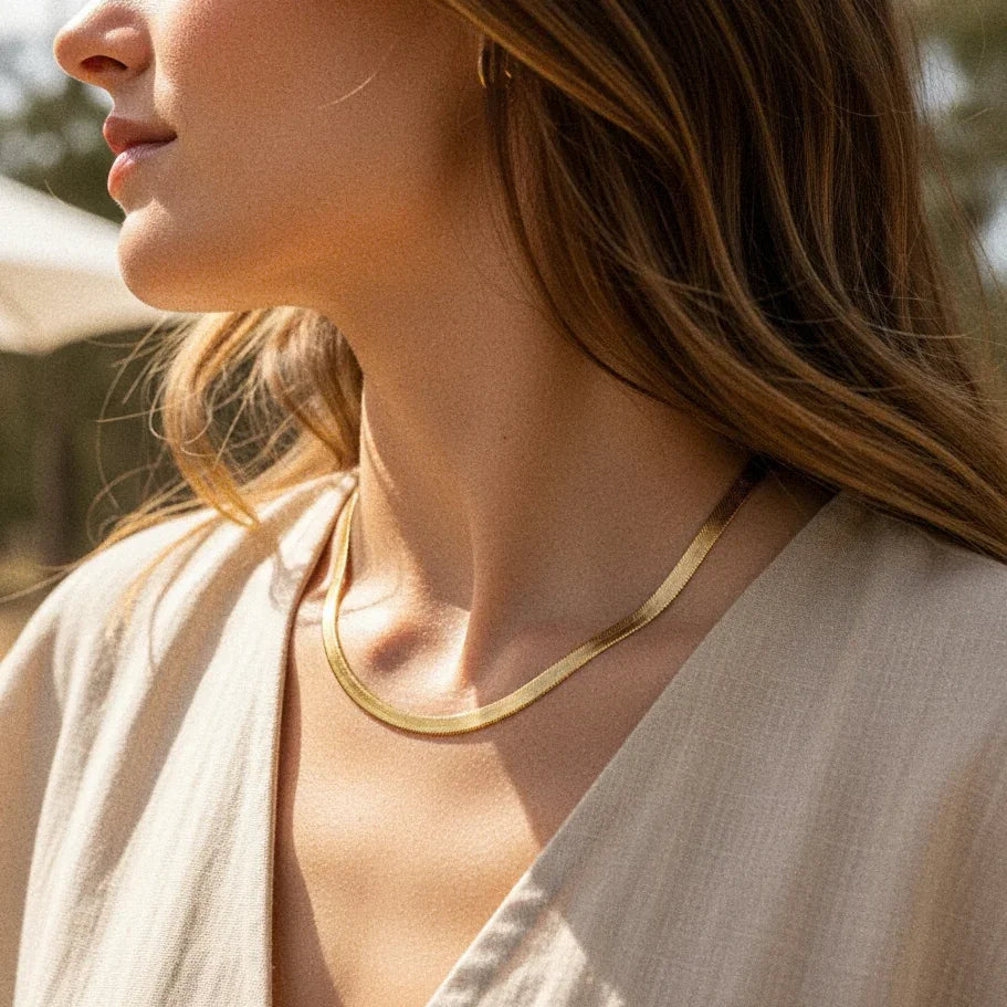 [Royal Vicky]Elysian Gold Herringbone Necklace