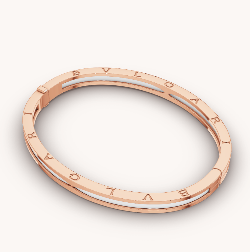 [Vicky]ZERO 1 PINK GOLD WITH WHITE CERAMIC BRACELET