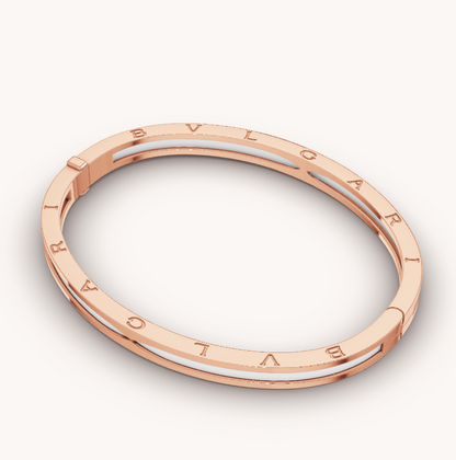 [Vicky]ZERO 1 PINK GOLD WITH WHITE CERAMIC BRACELET