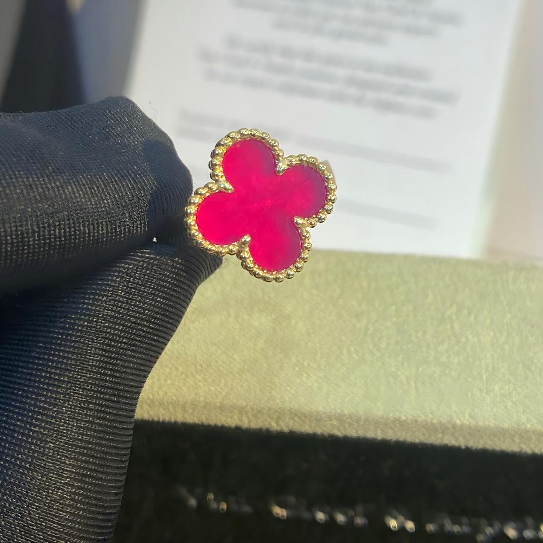 [Vicky]NEW CLOVER PINK ENAMEL RINGS