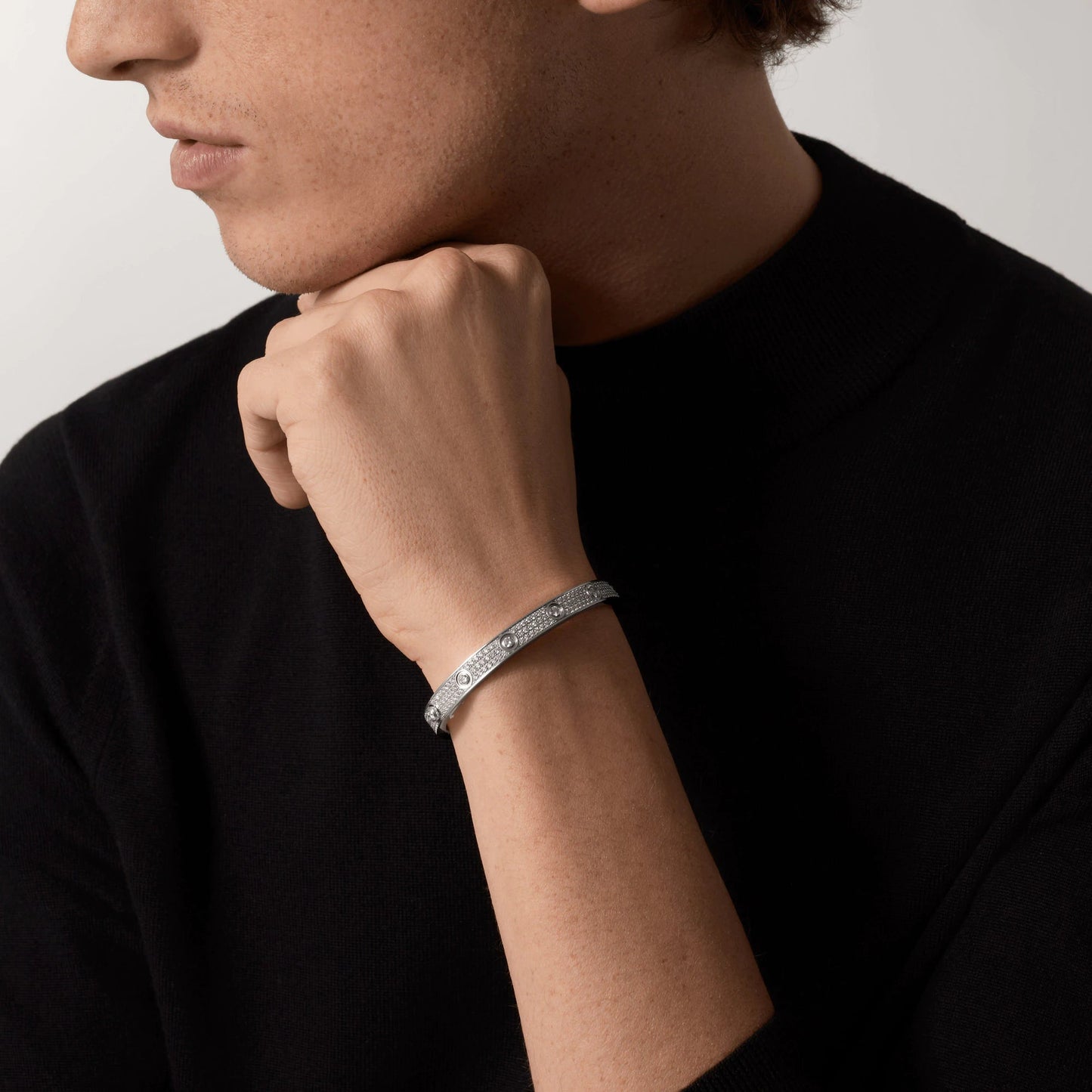 [ヴィッキー]ラブブレスレット 6.1mm ダイヤモンドパヴェ 10大ダイヤモンド