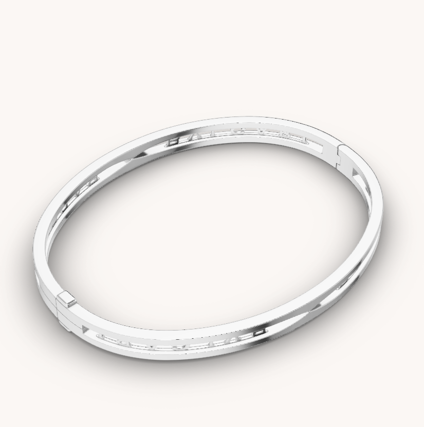 [Vicky]ZERO 1 SPIRAL LOGO SILVER BRACELET