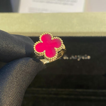 [Vicky]NEW CLOVER PINK ENAMEL RINGS