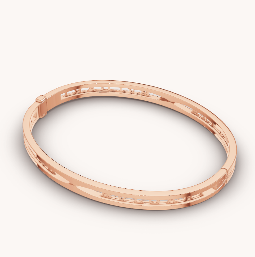 [Vicky]ZERO 1 SPIRAL LOGO PINK GOLD BRACELET