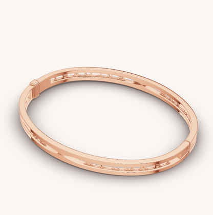[Vicky]ZERO 1 SPIRAL LOGO PINK GOLD BRACELET