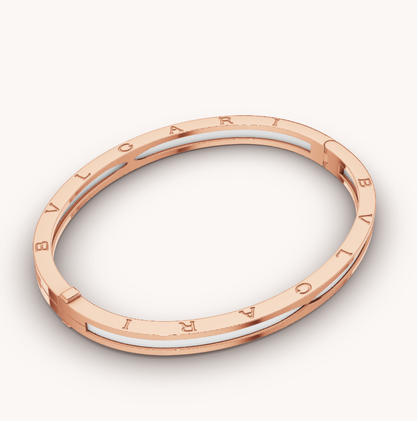 [Vicky]ZERO 1 PINK GOLD WITH WHITE CERAMIC BRACELET