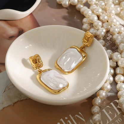 [Royal Vicky]Brittany Freshwater Pearl Slate Earrings