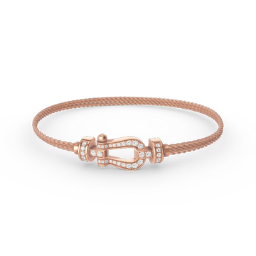 [Royal&Vicky]FORCE SMALL HORSESHOE  DIAMOND CHAIN ROPE BRACELET