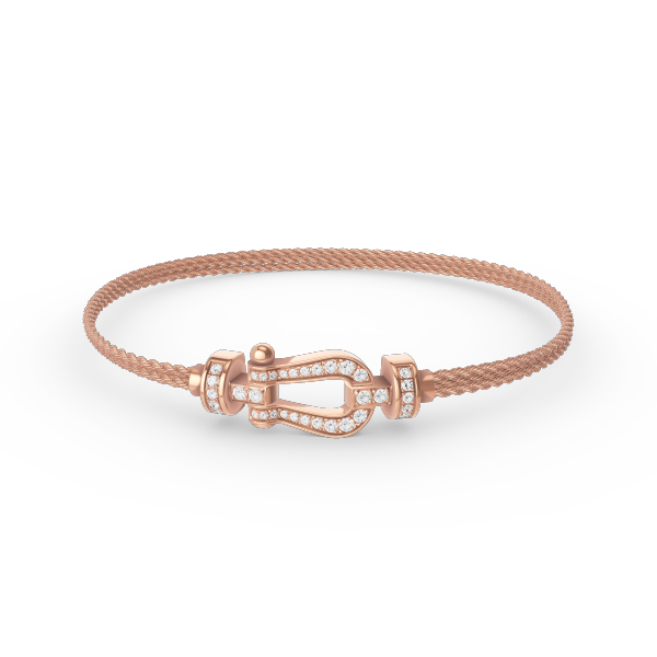 [Royal&Vicky]FORCE SMALL HORSESHOE  DIAMOND CHAIN ROPE BRACELET