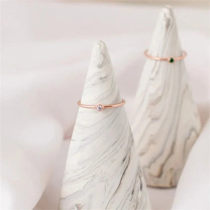 [Royal Vicky]Amelia Birthstone Stacker Ring