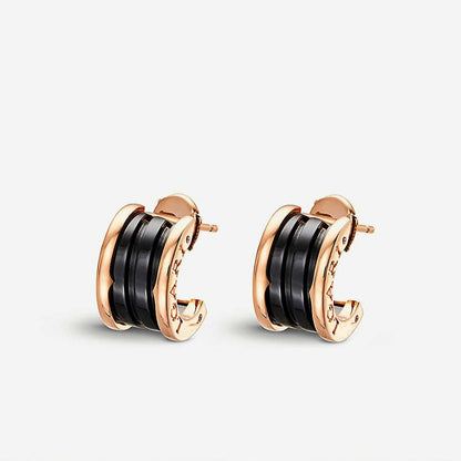 [Vicky]ZERO 1 PINK GOLD CERAMIC EARRINGS