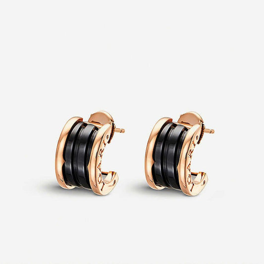 [Vicky]ZERO 1 PINK GOLD CERAMIC EARRINGS