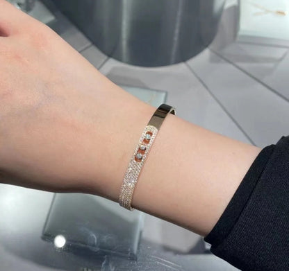 [Vicky]Move Noa Rose Gold Pavé Diamond Bangle Bracelet