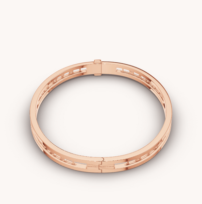 [Vicky]ZERO 1 SPIRAL LOGO PINK GOLD BRACELET