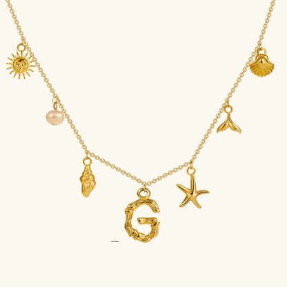 [Royal Vicky]Avaria Ocean Initial Necklace