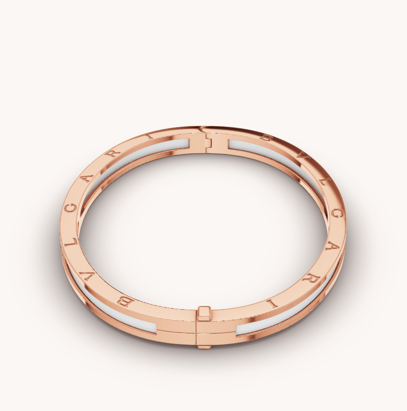 [Vicky]ZERO 1 PINK GOLD WITH WHITE CERAMIC BRACELET