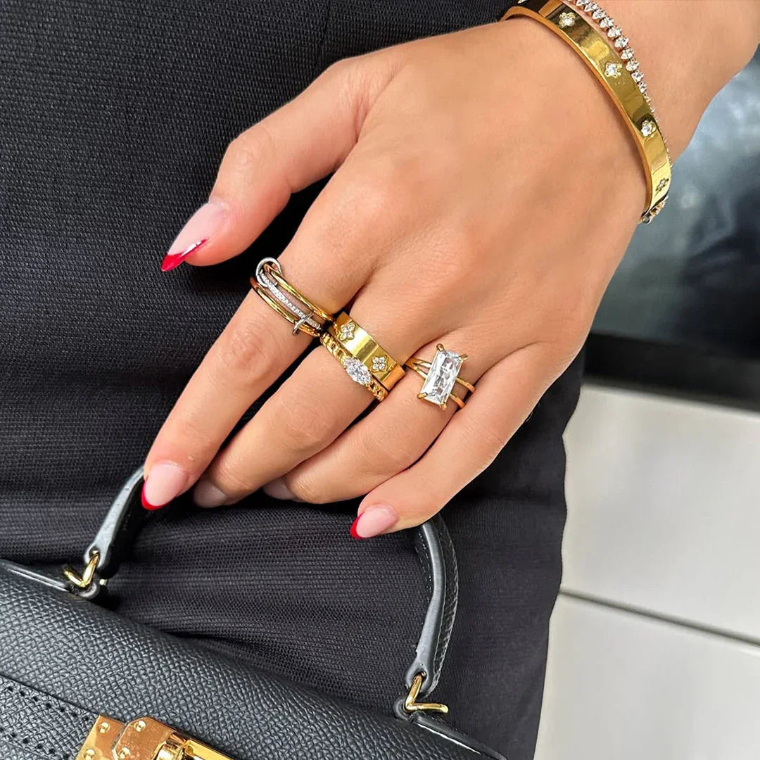 [Royal Vicky]Chastity Diamond Ring Stack