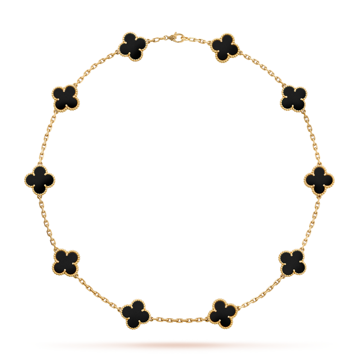 [Royal&Vicky]CLOVER 10 MOTIFS ONYX NECKLACE