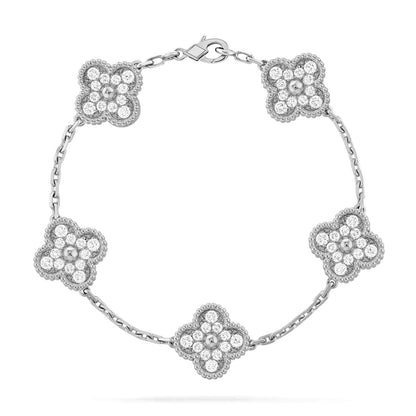 [Vicky] CLOVER 5 MOTIF FULL DIAMOND BRACELET COLLECTION