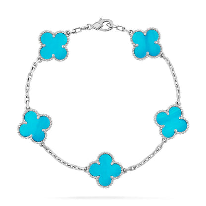 [Vicky] CLOVER 5 MOTIF TURQUOISE BRACELET COLLECTION