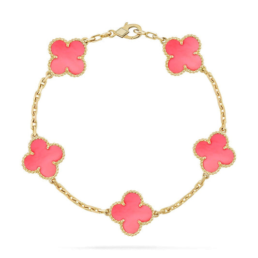 [Vicky] CLOVER 5 MOTIFS  PINK MOP BRACELET COLLECTION