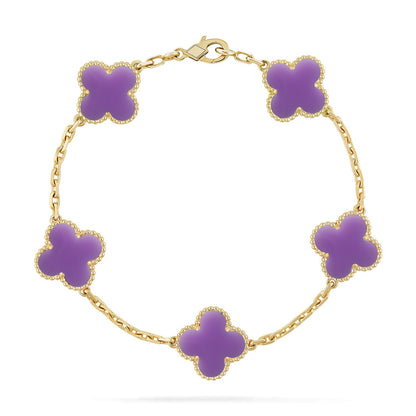 [Vicky]CLOVER 5 MOTIF LIGHT PURPLE BRACELET COLLECTION