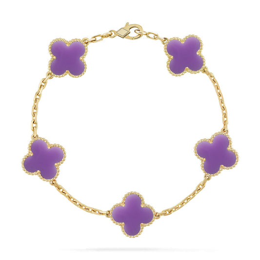 [Vicky]CLOVER 5 MOTIF LIGHT PURPLE BRACELET COLLECTION
