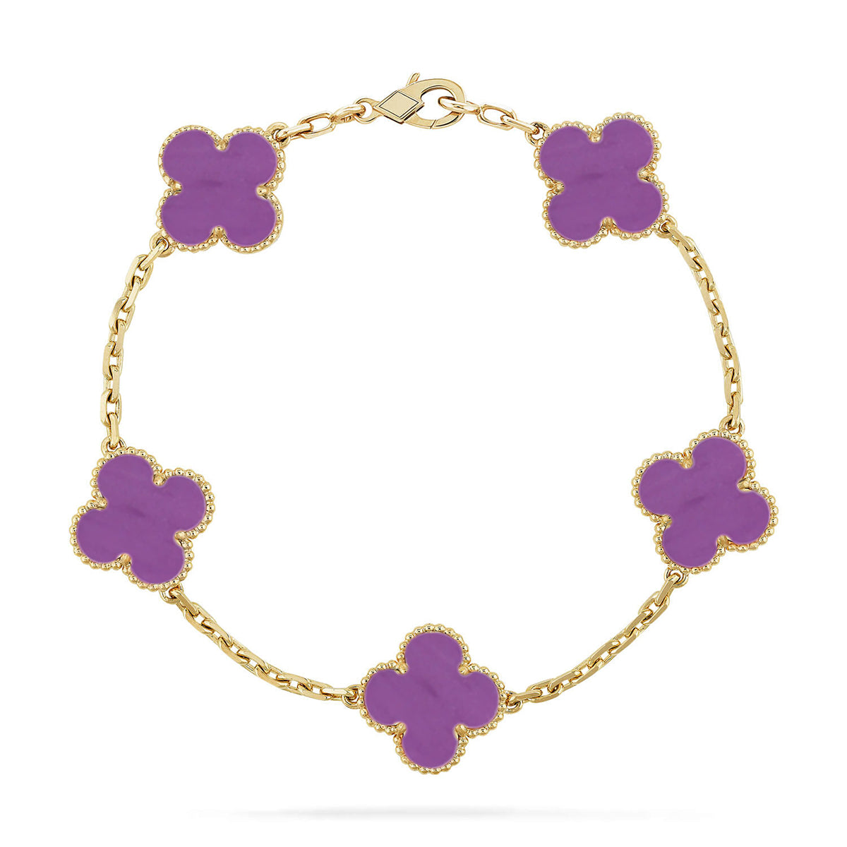 [Vicky] CLOVER 5 MOTIF VIOLET BRACELET COLLECTION