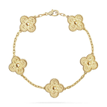 [Royal&Vicky]LUCKY CLOVER 5-MOTIF BRACELET - BRONZING