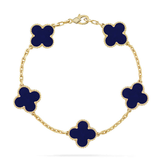 [Vicky]CLOVER 5 MOTIF LAPIS LAZULI BRACELET COLLECTION