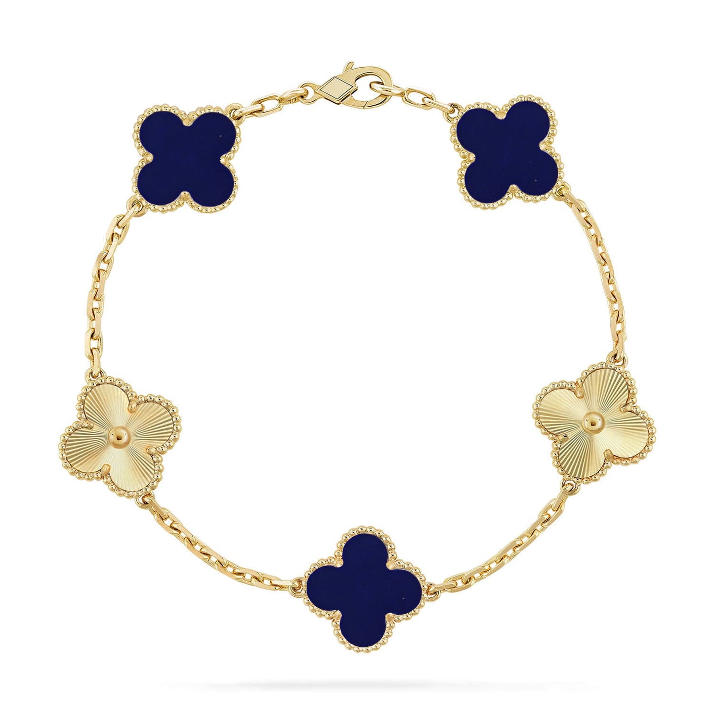 [Vicky]CLOVER 5 MOTIF LAPIS LAZULI BRACELET COLLECTION